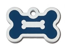 ID Tag Bone Small Epoxy Blue -